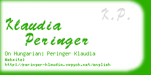 klaudia peringer business card